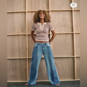 AE Dreamy Drape Stretch Low-Rise Ultra Wide-Leg Jean